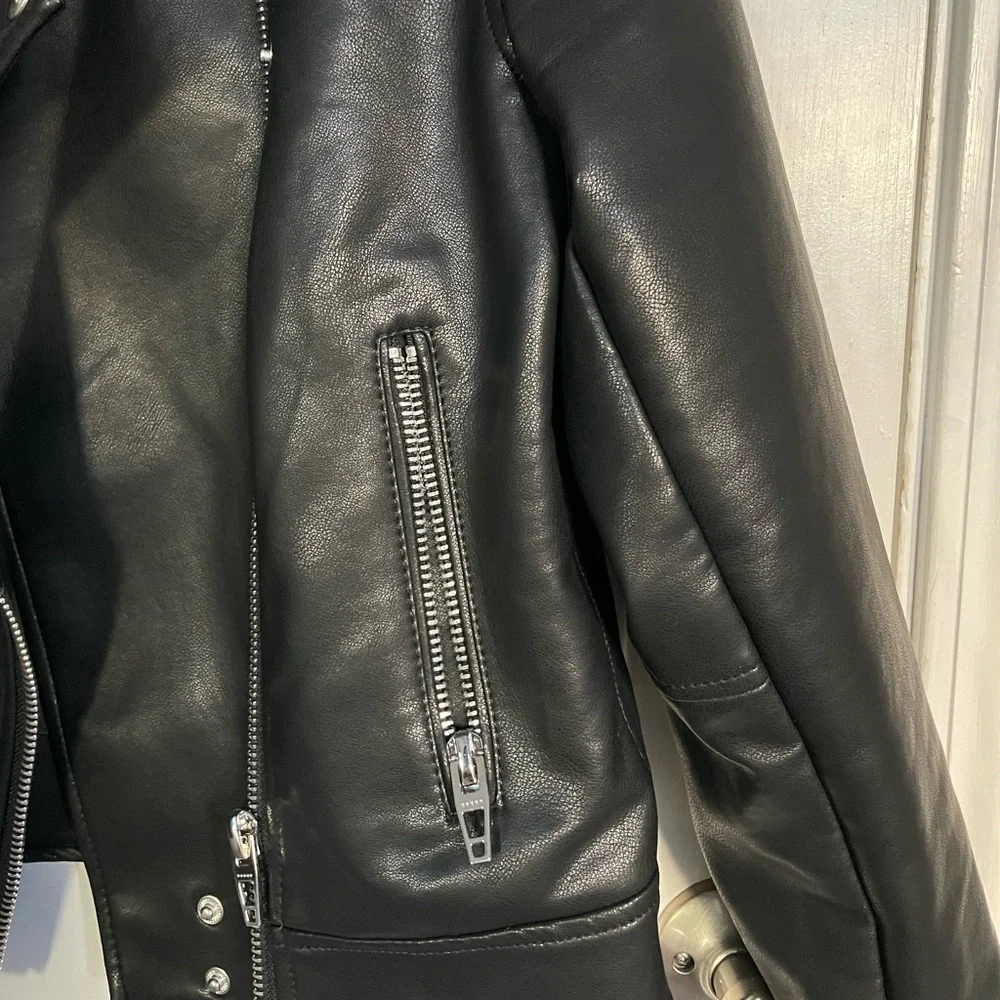 BLANK NYC Black Moto Zip Jacket Sz L - Picture 3 of 7